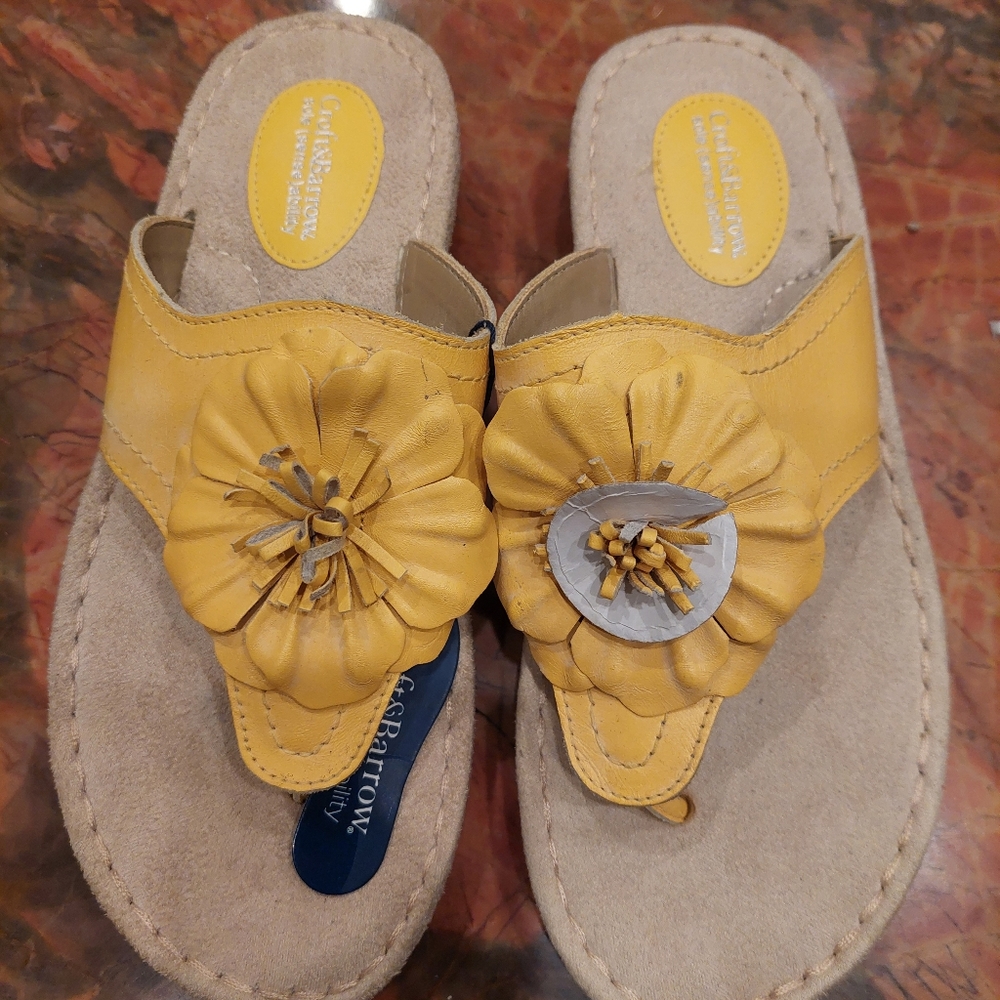 Croft & Barrow Yellow Flower Sandals